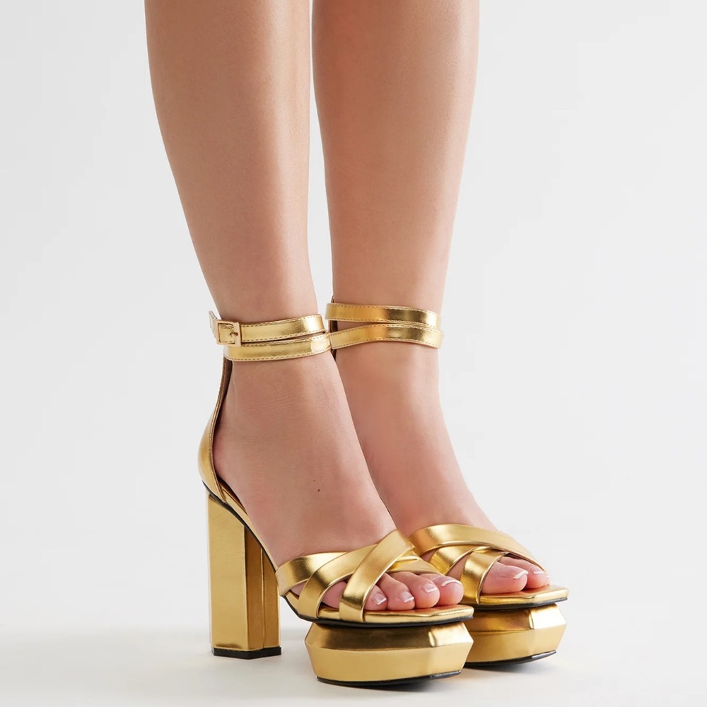 Gold Platform Heels